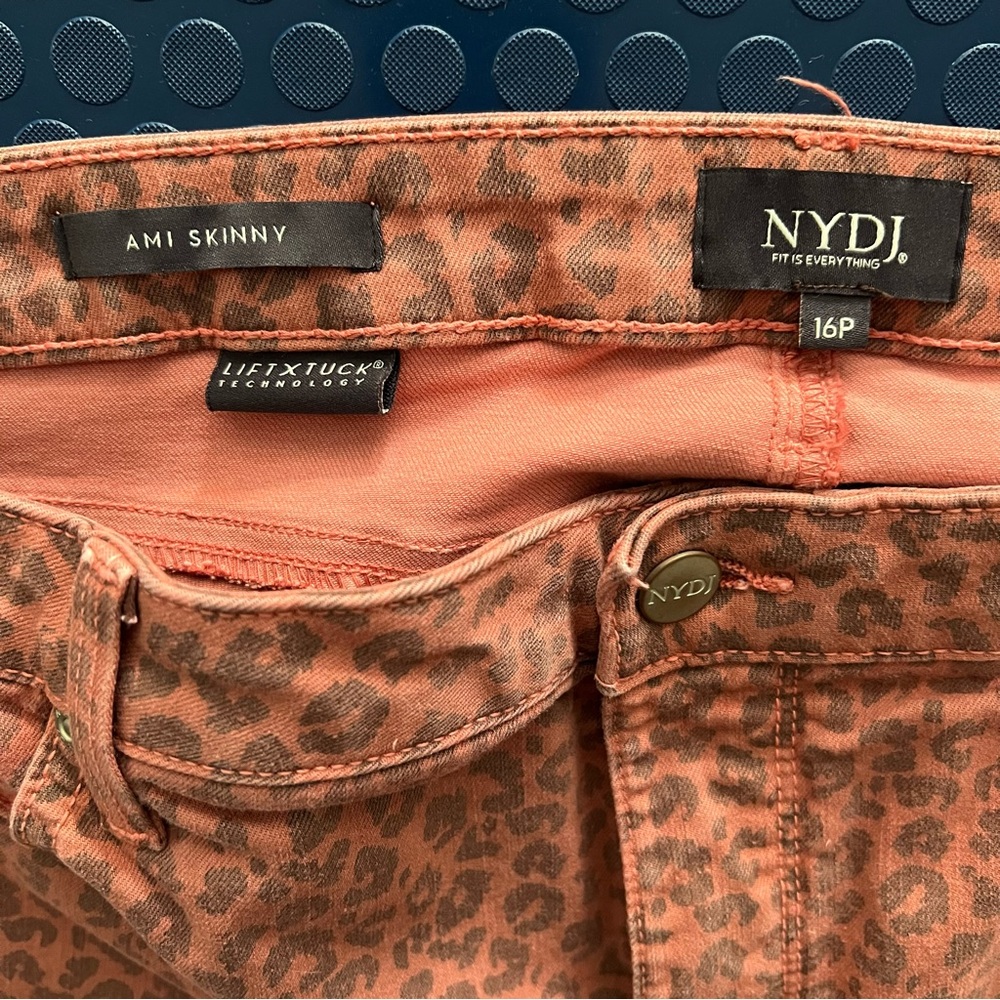 NYDJ Brown Skinny Jeans with Animal Print